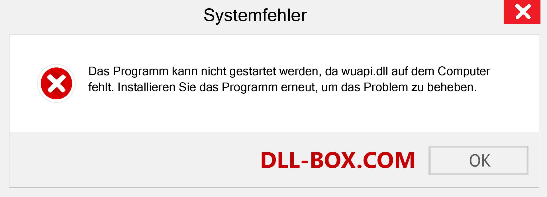 wuapi.dll-Datei fehlt?. Download für Windows 7, 8, 10 - Fix wuapi dll Missing Error unter Windows, Fotos, Bildern