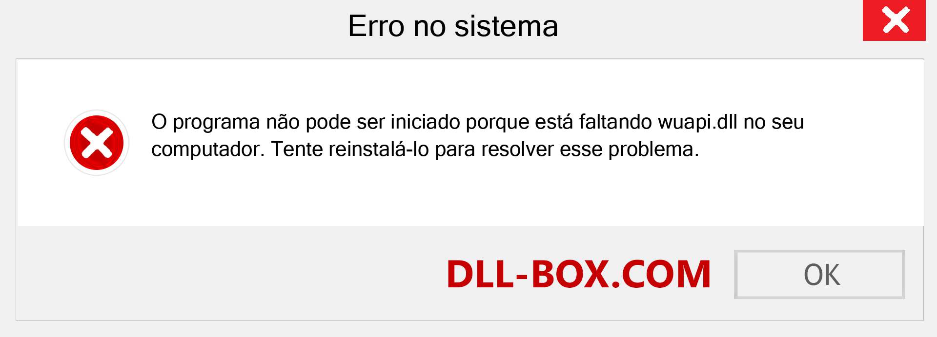 Arquivo wuapi.dll ausente ?. Download para Windows 7, 8, 10 - Correção de erro ausente wuapi dll no Windows, fotos, imagens